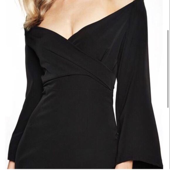 Bardot Ava black off shoulder flared sleeve sheath dress size US 6 / Small - Picture 2 of 16